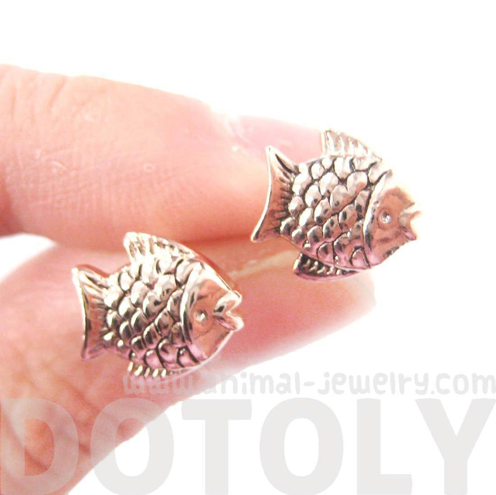 Tropical Fish Shaped Sea Animal Stud Earrings in Rose Gold | DOTOLY | DOTOLY