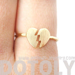 Unbreak My Heart | Broken Heart Shaped Adjustable Ring in Gold | DOTOLY | DOTOLY