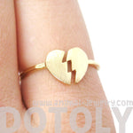 Unbreak My Heart | Broken Heart Shaped Adjustable Ring in Gold | DOTOLY | DOTOLY