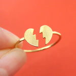 Unbreak My Heart | Broken Heart Shaped Adjustable Ring in Gold | DOTOLY | DOTOLY