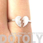 Unbreak My Heart | Broken Heart Shaped Adjustable Ring in Silver | DOTOLY | DOTOLY