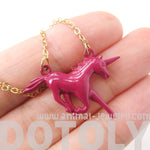 Unicorn Horse Animal Pendant Necklace in Maroon Red | Animal Jewelry | DOTOLY