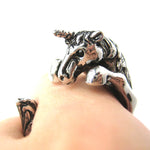 Unicorn Horse Detailed Animal Wrap Around Ring in Shiny Silver | Sizes 5 to 9 | DOTOLY