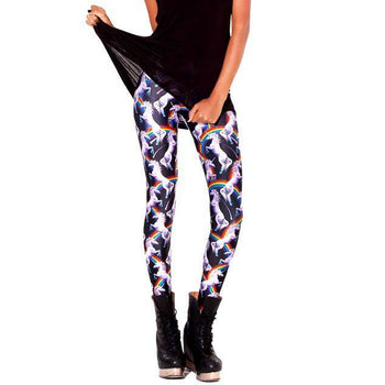 Unicorns and Rainbows Animal Digital Print Comfortable Stretch Leggings for Women | DOTOLY