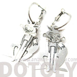 Unique 3D Fox Wolf Shaped Dangle Hoop Earrings in Silver | Animal Jewelry | DOTOLY