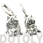 Unique 3D Kitty Cat Shaped Dangle Earrings in Silver | Animal Jewelry | DOTOLY