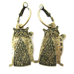 Unique 3D Racoon Shaped Dangle Earrings in Brass | Animal Jewelry | DOTOLY