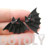 Unique Bat Shaped Two Part Animal Stud Earrings in Black | DOTOLY | DOTOLY