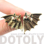 Unique Bat Shaped Two Part Animal Stud Earrings in Gold | DOTOLY | DOTOLY