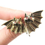 Unique Bat Shaped Two Part Animal Stud Earrings in Gold | DOTOLY | DOTOLY