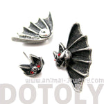 Unique Bat Shaped Two Part Animal Stud Earrings in Silver | DOTOLY | DOTOLY