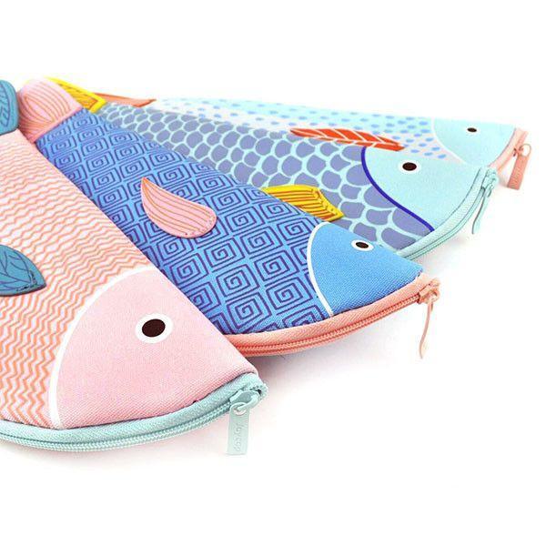 Unique Koi Fish Shaped Animal Themed Pencil Case Makeup Bag