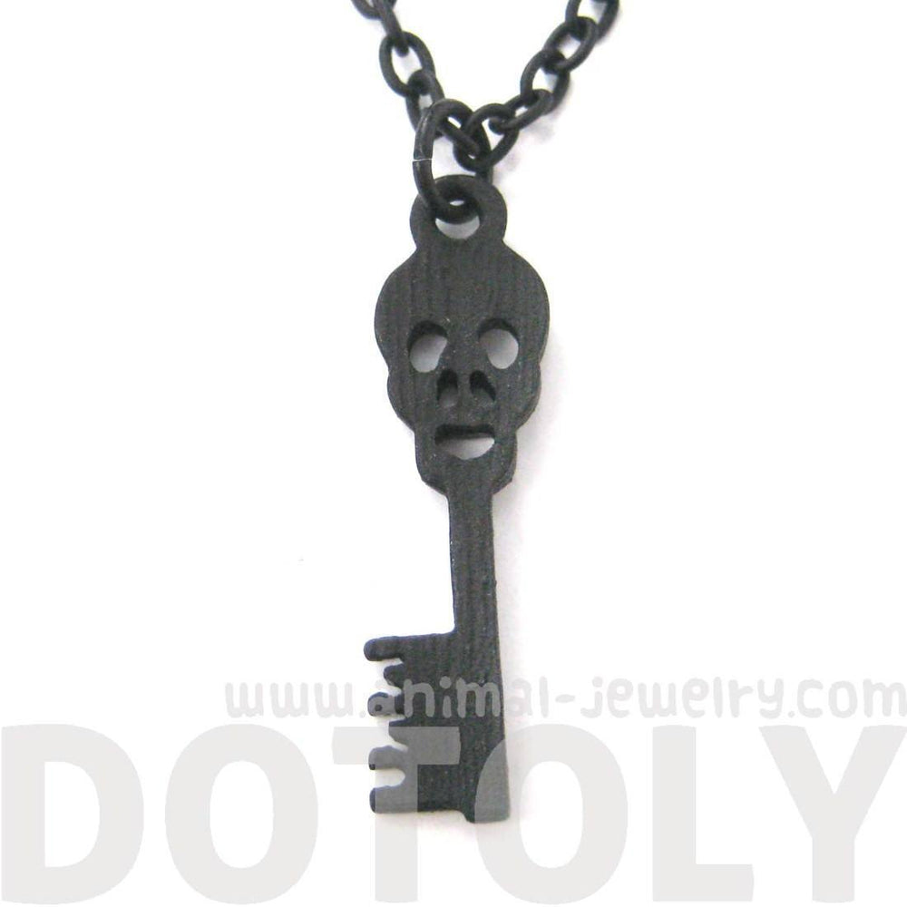 Unique Skeleton Skull Shaped Key Pendant Necklace in Black | DOTOLY | DOTOLY