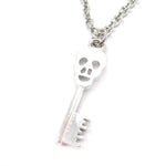 Unique Skeleton Skull Shaped Key Pendant Necklace in Silver | DOTOLY | DOTOLY