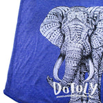 Unisex Abstract Elephant Graphic Print Racerback Tank Top Tee in Blue | DOTOLY