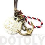 Vintage Inspired Nautical Themed Anchor and Coin Pendant Necklace in Brass | DOTOLY | DOTOLY