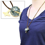 Vintage Style Spinning Earth Globe and Airplane Pendant Necklace | DOTOLY | DOTOLY