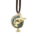 Vintage Style Spinning Earth Globe and Airplane Pendant Necklace | DOTOLY | DOTOLY