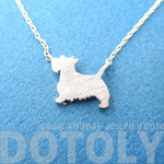 West Highland Terrier Dog Shaped Silhouette Charm Necklace in Silver | DOTOLY | DOTOLY
