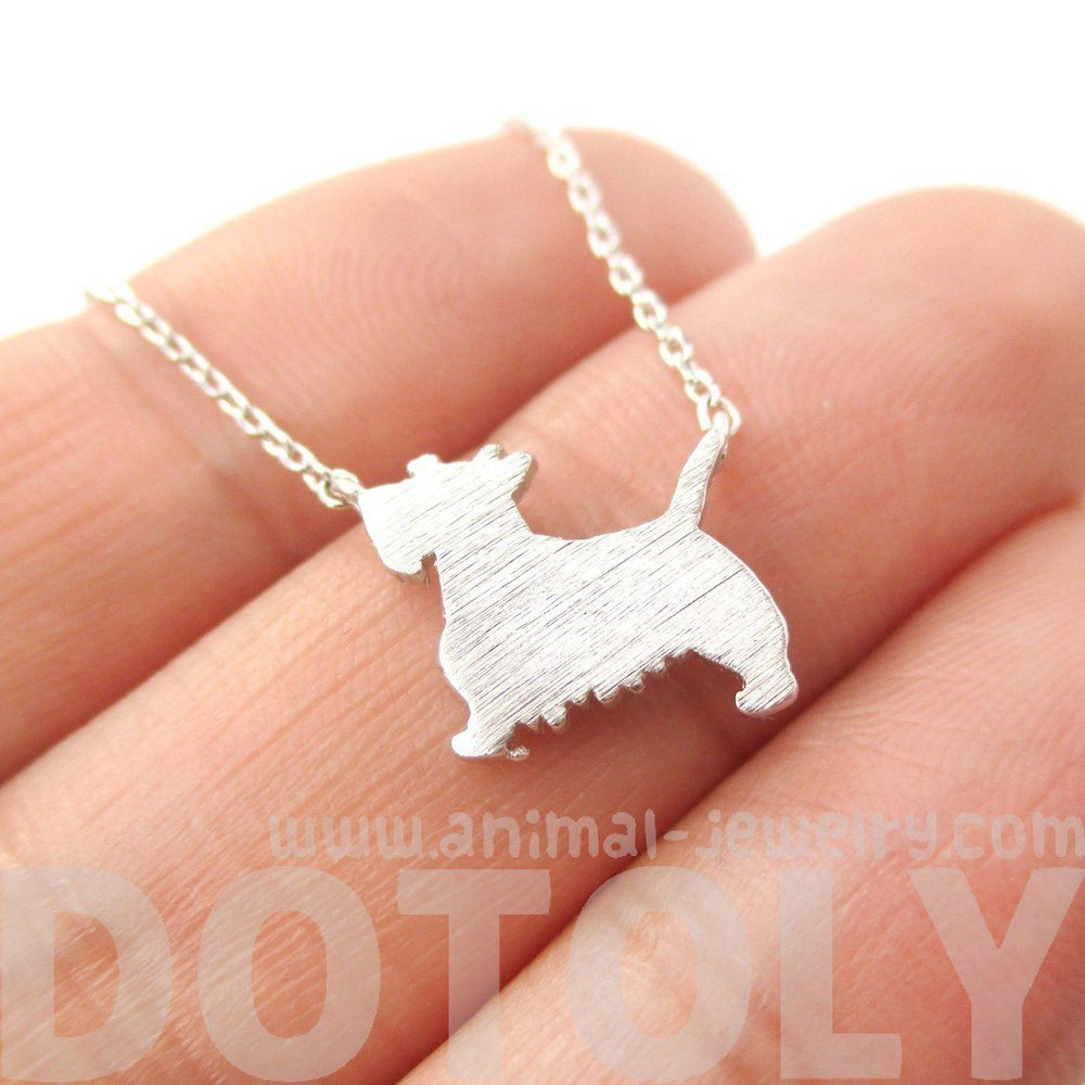 Dog silhouette discount necklace