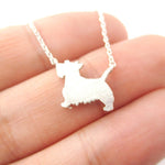 West Highland Terrier Dog Shaped Silhouette Charm Necklace in Silver | DOTOLY | DOTOLY