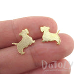 West Highland Terrier Dog Shaped Silhouette Stud Earrings in Gold | DOTOLY | DOTOLY