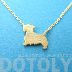 Westie Scottish Terrier Dog Shaped Silhouette Charm Necklace in Gold | DOTOLY | DOTOLY