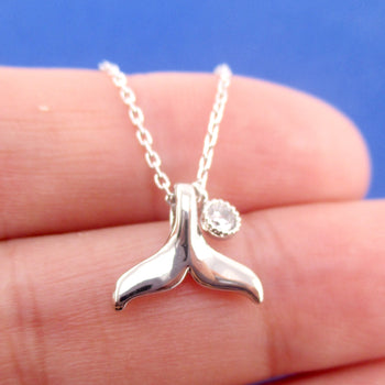 Whale Fluke Tail Whale Tale Shaped Coastal Ocean Pendant Necklace