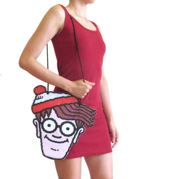 Where's Waldo Wally Shaped Vinyl Print Cross Body Bag | Geeky Gifts | DOTOLY