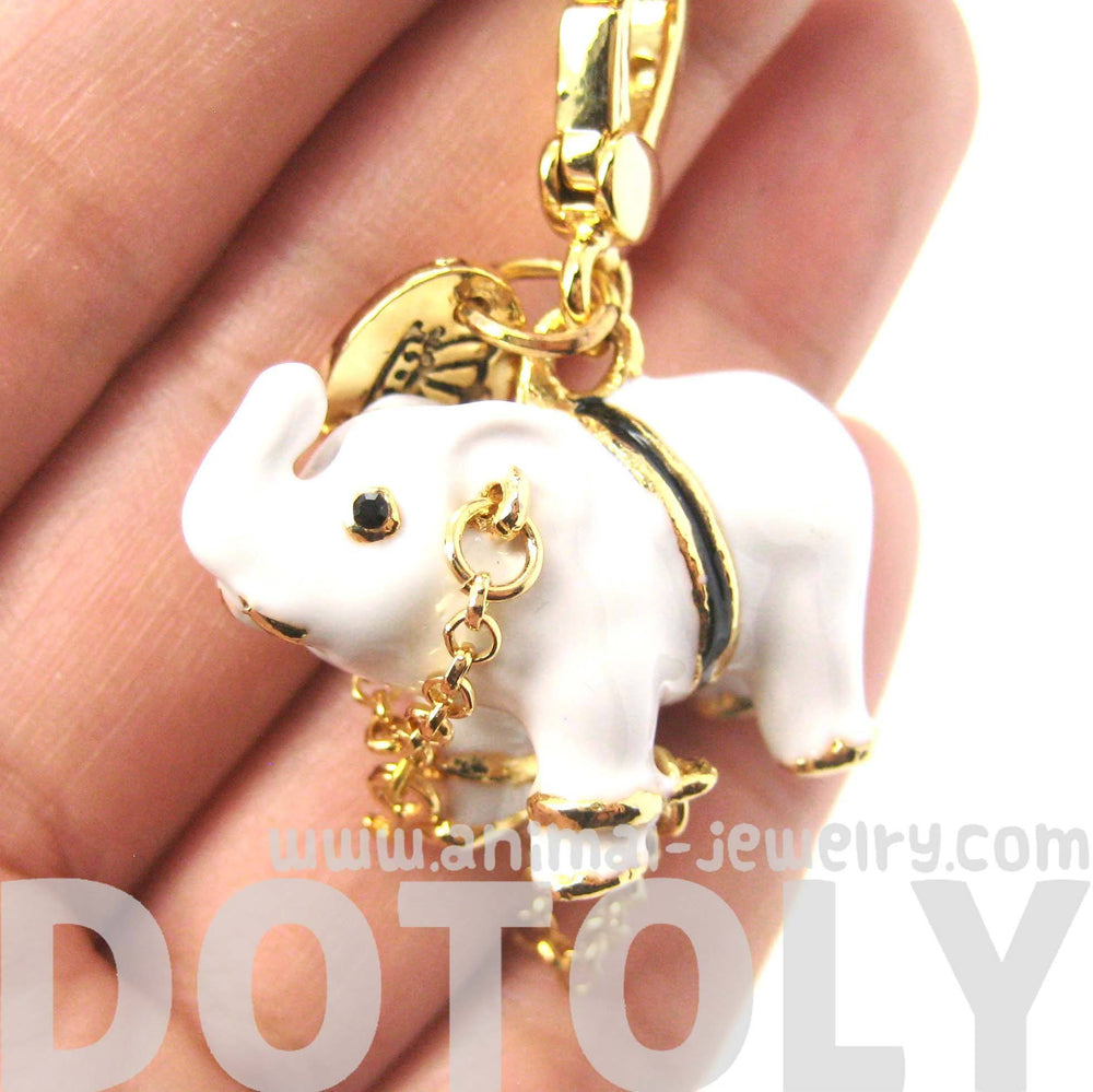 White Elephant Animal Pendant Necklace | Limited Edition Animal Jewelry | DOTOLY