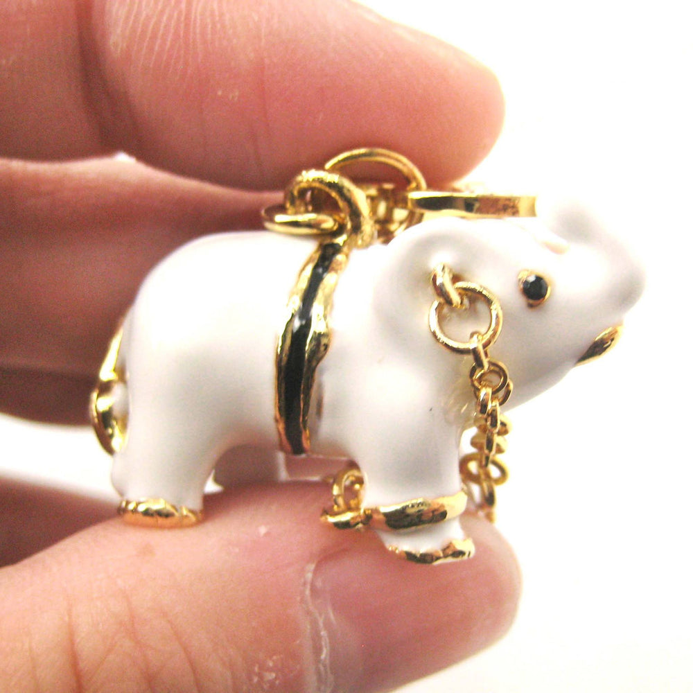 White Elephant Animal Pendant Necklace | Limited Edition Animal Jewelry | DOTOLY