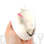 White Kitty Cat Face Shaped Mimi Pochi Animal Friends Silicone Clasp Coin Purse Pouch | DOTOLY