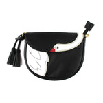 White Swan Shaped Animal Themed Cross body Shoulder Bag for Women in Black | DOTOLY