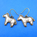 White Unicorn with Wings Shaped Illustrated Dangle Earrings | Animal Jewelry | DOTOLY
