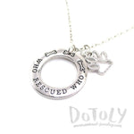 Who Rescued Who Hand Stamped Quote Pendant Necklace | Gifts for Dog Lovers | DOTOLY