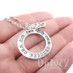 Who Rescued Who Hand Stamped Quote Pendant Necklace | Gifts for Dog Lovers | DOTOLY