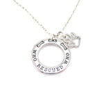 Who Rescued Who Hand Stamped Quote Pendant Necklace | Gifts for Dog Lovers | DOTOLY