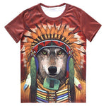 Wolf Spirit Tribal Headdress Animal Totem Graphic Tee T-Shirt | DOTOLY