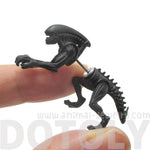 Xenomorph Alien vs. Predator AVP Shaped Front and Back Stud Earrings in Black | DOTOLY