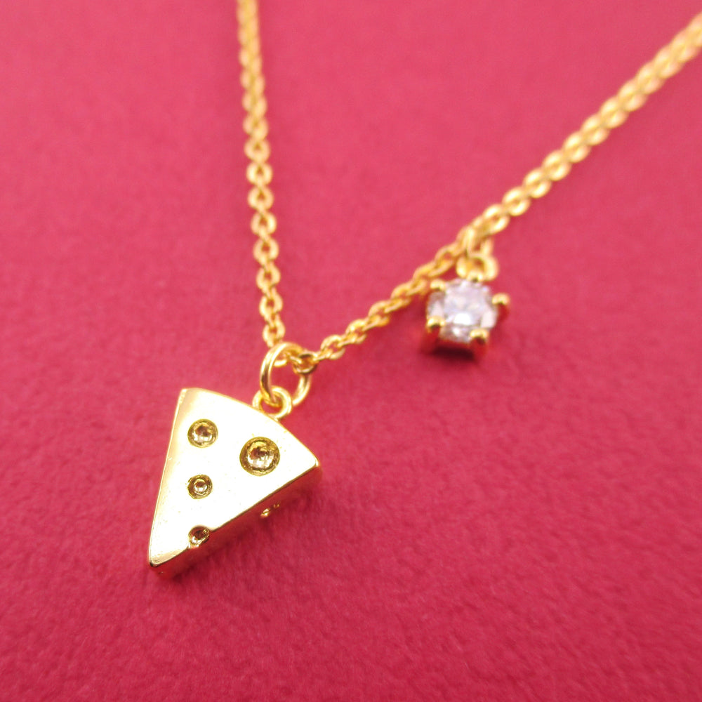 You've Got to Brie Kidding Me. Cheese Wedge Charm Necklace in Gold