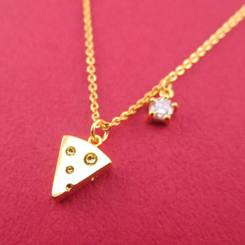 You've Got to Brie Kidding Me. Cheese Wedge Charm Necklace in Gold