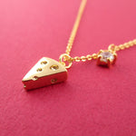 You've Got to Brie Kidding Me. Cheese Wedge Charm Necklace in Gold