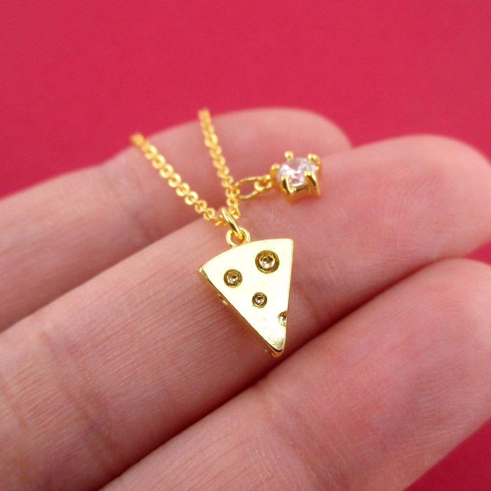 You've Got to Brie Kidding Me. Cheese Wedge Charm Necklace in Gold