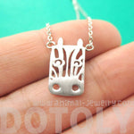 Zebra Face Cut Out Shaped Pendant Necklace in Silver | Animal Jewelry | DOTOLY