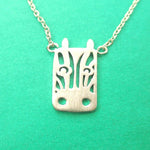 Zebra Face Cut Out Shaped Pendant Necklace in Silver | Animal Jewelry | DOTOLY